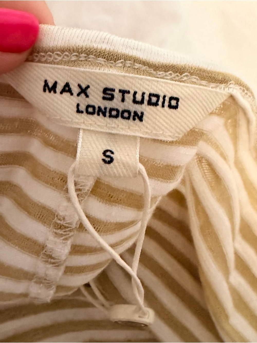 Max Studio London oversized striped women's top size Small NWT - Picture 8 of 9